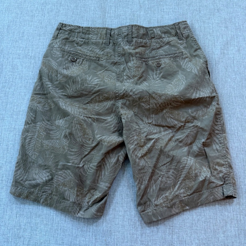 Reyn Spooner x Uniqlo Shorts Mens Medium Tropical Leaf Chino Khaki Tan - Picture 4 of 8